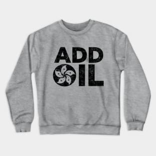 Hong Kong Add Oil Protest Design with Hong Kong Flag Distressed Black Version. Crewneck Sweatshirt